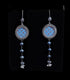 Handpainted silver earrings, Oxidised Glass Earrings, Blue hand painting pearl earrings, Rang birangi earrings