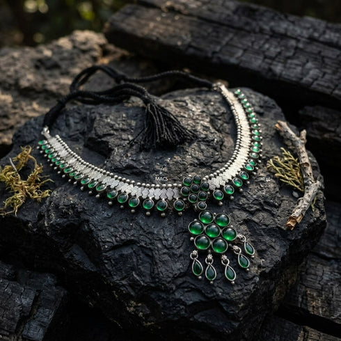 Pre Order 925 Green Kempu Stone Attigai
