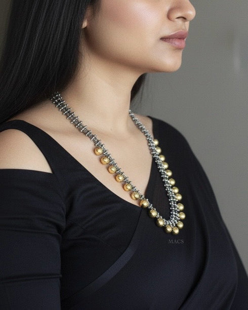 Classic dual tone ball necklace