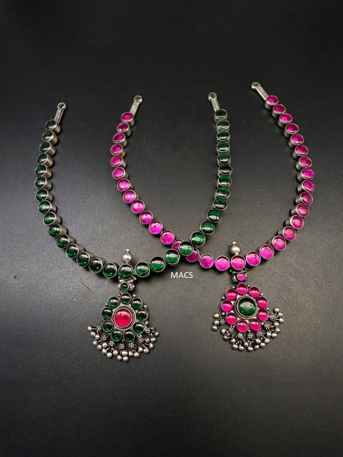 925 Silver Reversible Attigai Necklace (pre order)