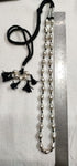 Single Line Dholki Beads Silver Necklace