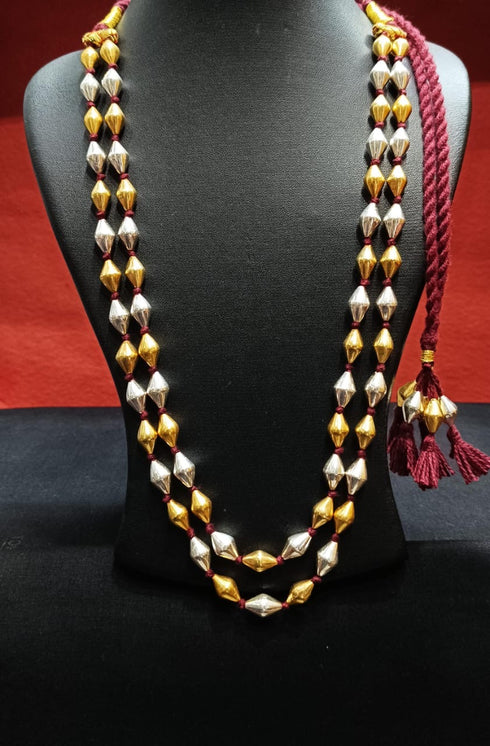 Two Line Dual tone Dholki Necklace