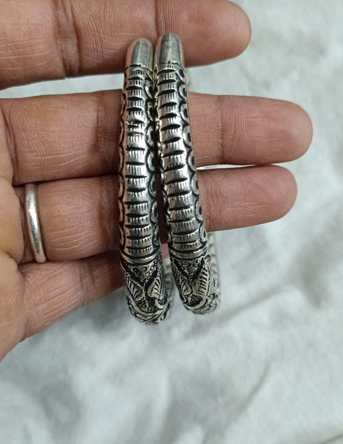 Chitai Bold Silver anklet kada (pair)