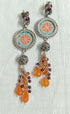 Handpainted Floral Bead Earrings
