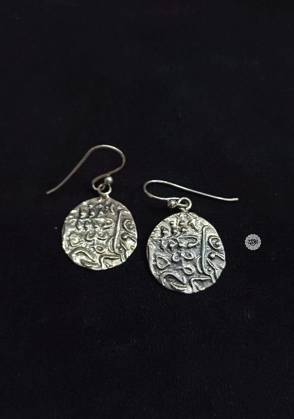 925 Coin Script Earrings