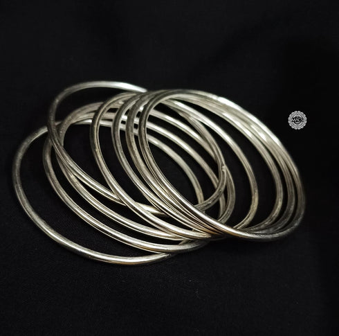 Silver Plain 12 Bangle Set (2.6)