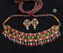 Gold Plated Multi Kundan Choker Necklace, Sabyasachi Bridal necklace, Jadau Kundan 925 Silver Necklace with studs