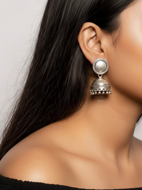 925 Plain Silver Jhumka