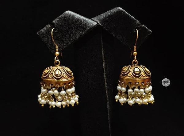 Gold plated Pearl Hook Jhumka
