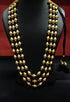 Three Line Gold Dholki Necklace