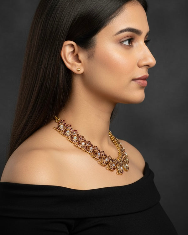 Gold plated Mango Kemp-Kundan Necklace