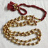 gold dholki beads necklace in maroon thread