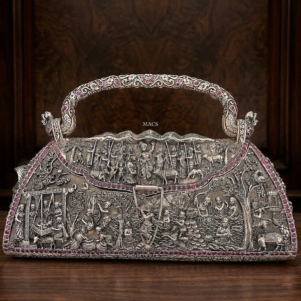 925 Pure Silver Temple Purse