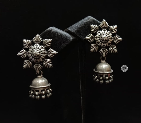 925 Silver Flower Jhumka