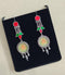 Silver Glass Painting Earrings