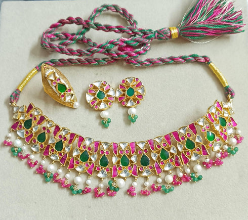 Kundan Silver Necklace Set