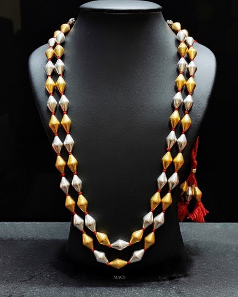 Two Line Dual tone Dholki Necklace
