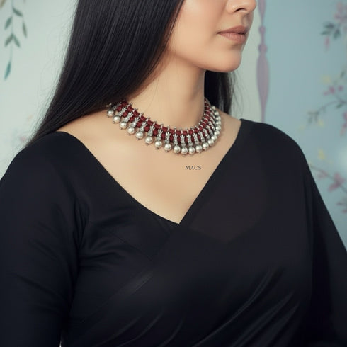 Pure silver thread necklace