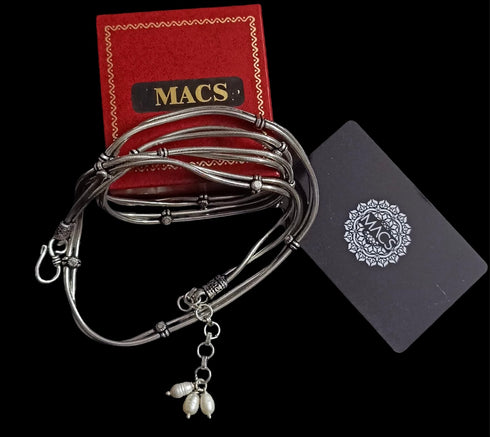 pure silver waist chain for ladies, double snake chain, silver waist chain for female, original silver kamarband with price, silver belly chain