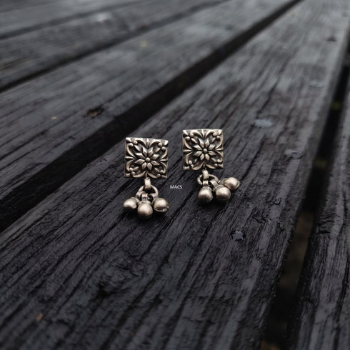 925 Silver Stud Drop Earrings