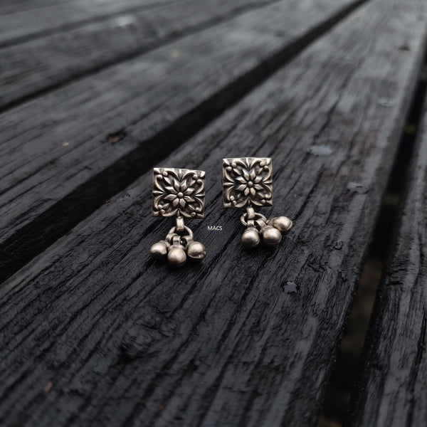 925 Silver Stud Drop Earrings