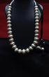 Big Silver Bead Wax Necklace (oversized beads)