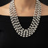 Silver 5 line Dholki Necklace
