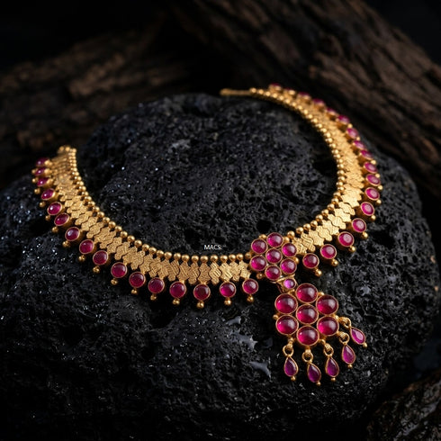 Pre Order Gold plated Pink Kemp stone attigai