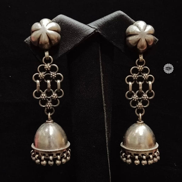 Silver Flower Jali Jhumkie