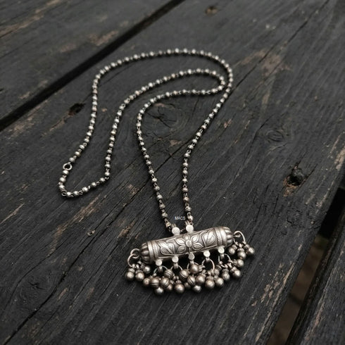925 Silver taveez necklace
