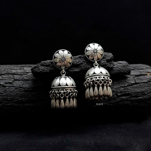925 Silver Flower Jhumka