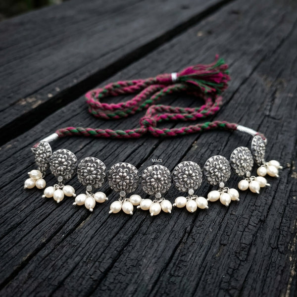 925 Silver Pearl Choker