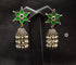 Green Flower Glass Jhumka