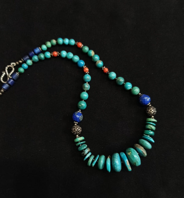 925 Silver Turquoise Lapis necklace