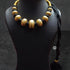 Gold plated Wax Carving Beads Necklace (oversized beads)