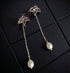 Silver Garnet Pearl Drop Earrings