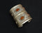 Turkmen Tekke Silver Long Cuff Kada Bangle with carnelian stones