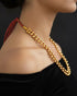 Two Line Round Gold Necklace