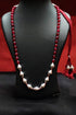 Dholki Maroon Beads Single Line Necklace