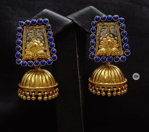 Goldplated Lapis Dualtone Jhumka