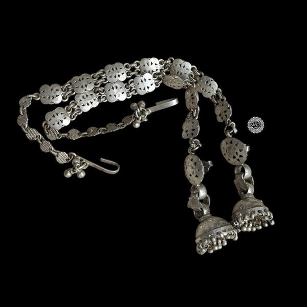 Vintage Silver jhumka with hair chain
