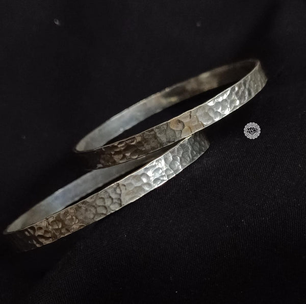 Silver Hammered Bangles (Size 2.8)