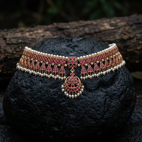 925 Kundan Choker Set with earrings-pre order