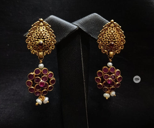 925 Gold plated Stone Earrings