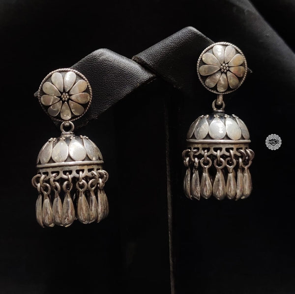 925 Silver Flower Jhumka