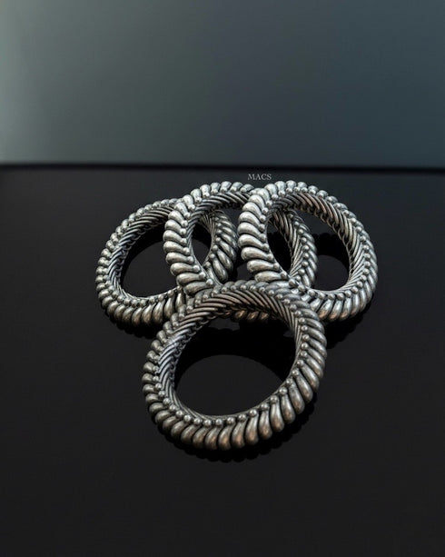 Set of pure silver sutlada oxidized bangle bracelets