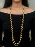 Women’s extra long two line dholki beads necklace for festive wear