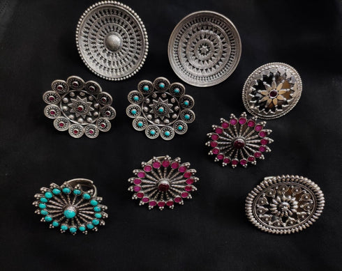 925 Pure Silver Stone Rings, Turquoise ring, Pink zircon or kemp stone ring, Semiprecious stone big cocktail rings