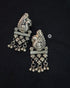 925 pure silver peacock jali earrings, Rajasthani Mewad floral work earrings