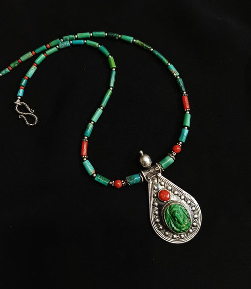925 Silver Turquoise Coral necklace